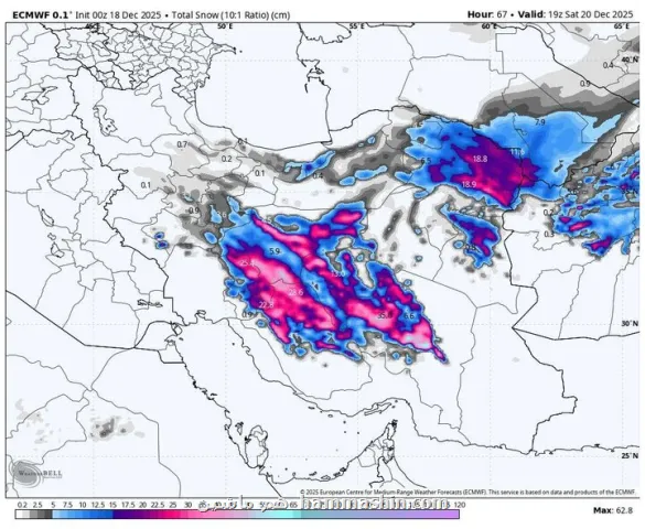 بارندگی ها در بیشتر نقاط کشور تشدید می شود اخطار کولاک برف و یخبندان