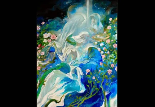 انتشار نقاشی جدید حسن روح الامین برای روز مادر